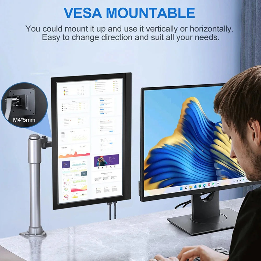 Touchscreen Portable Monitor 14/16 Inch FULL HD HDMI Display IPS Panel Laptop Monitor for PC/Raspberry Pi/Laptop/PS3/4/Xbox,VESA
