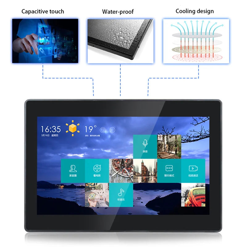 15.6 Inch 1000 Nits Flat True Capacitive Touch Screen Monitor 1920*1080 Open Frame Industrial Waterproof Display With VGA HDMI