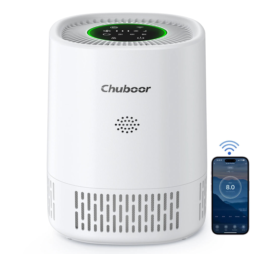 Smart Air Purifier for Home CADR 250m³/h for 18m² App Control H13 HEPA for Bedroom office for Smoke Pet Hair Dust Pollen Odor