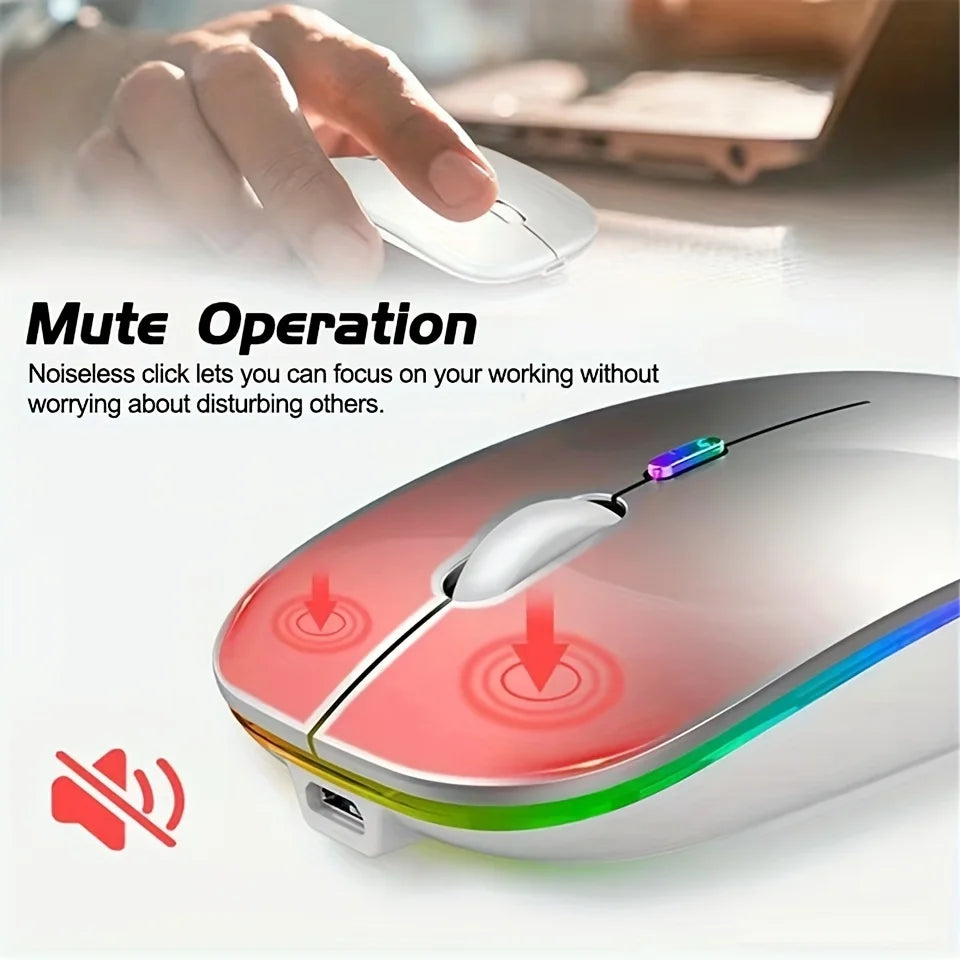 Wireless Mouse Bluetooth 2.4GHz Dual Modes Rechargeable RGB Ergonomic Silent Mouse Optical Mice For PC Computer Laptops Notebook