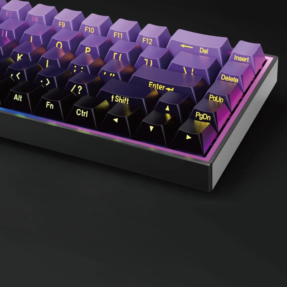 Wired Mechanical Keyboard Green Axis 68 Keys Hot-Swappable Side-Engraved Gradient E-Sports Gaming Keyboard