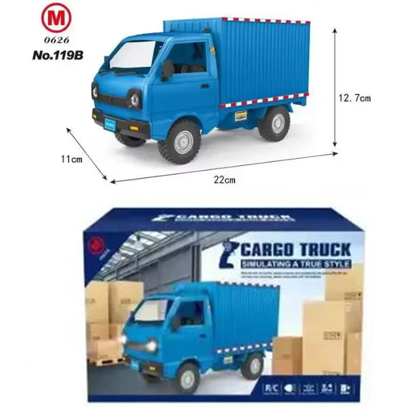 1:16 Wpl D12 Remote Control Electric Toys Rc Car Wuling Hongguang Simulation Drift Climbing Truck Led Light Cargo For Kids Gift