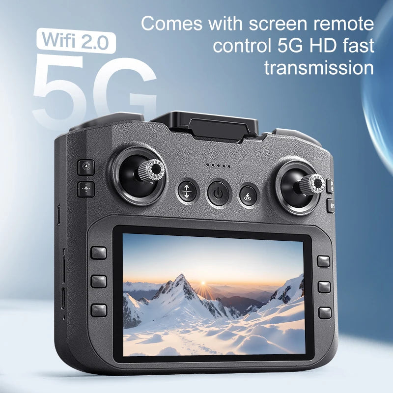 New A14ProMax 8K Drone 4.3Inch Screen Control GPS Brushless Motor Dual Camera Optical Flow Obstacle Avoidance Foldable RC UAV