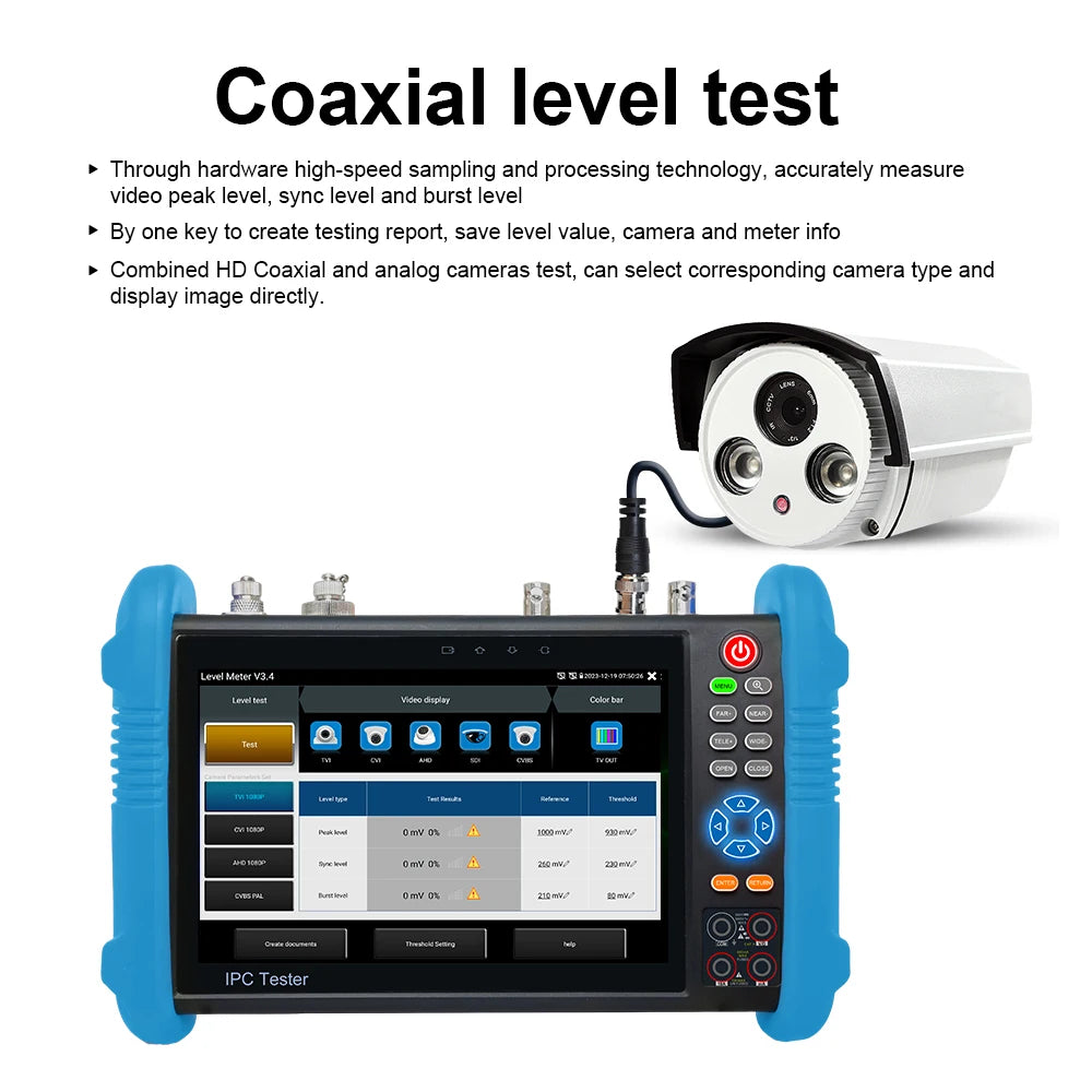 8K CCTV Tester IPC-9800CLMOVTADHS 8MP HD AHD TVI CVI SDI IP Tester 7-inch Touch Screen Monitor 8K Video Display Tester Monitor