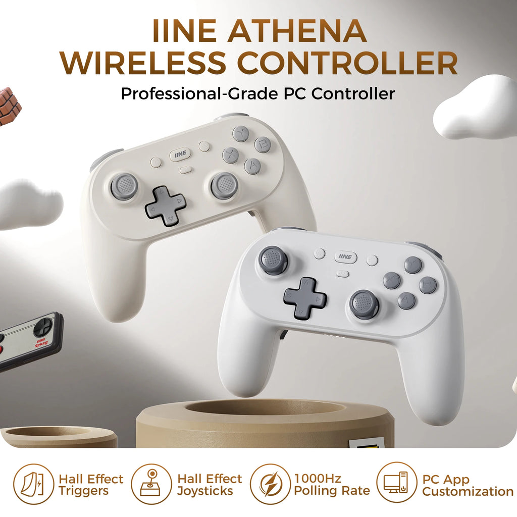 IINE PC/iOS/Android/Phone/Switch Wireless Controller , Hall Effect Triggers & Hall Effect Joysticks & 1000Hz Polling Rate