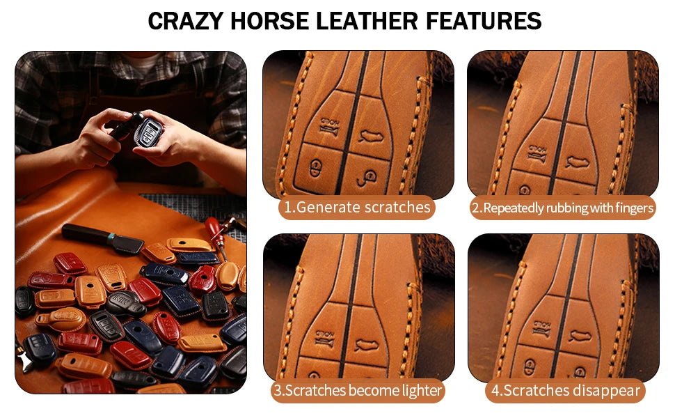 Key Fob Cover Leather Car Key Cover with Keychain for Renault Clio Espace 5 Master Bus Talisman Megane USW Fluence Duster Megan