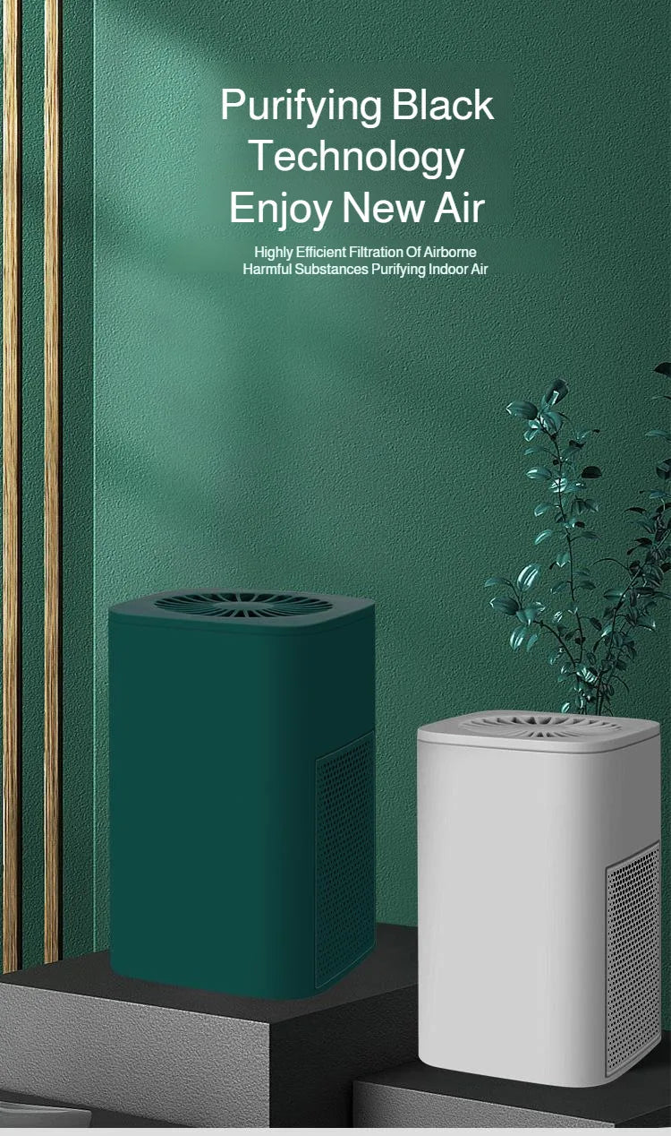 Air Purifier Smoke Odor Negative Ion Generator Household HEPA Air Purifier Efficient Purifying Air Formaldehyde for Car and Room