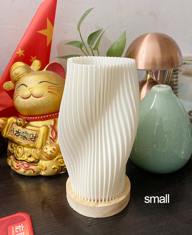 French cream style 3D desk lamp ins internet red pleated bedroom bedside lamp study coffee shop card seat atmosphere lamp