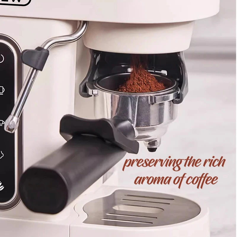 HiBREW 20 Bar Semi Automatic Espresso Coffee Maker With Grinder Bean For Cappuccino and Latte Milk Frothing System Machine H14
