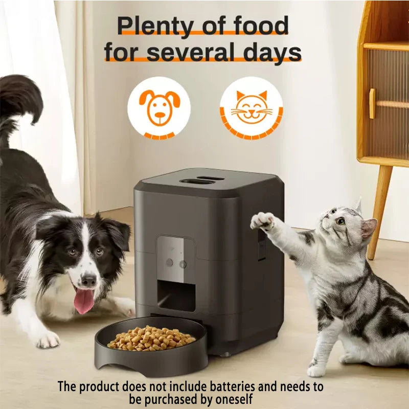 Automatic Feed Dispenser For Pets 2L Intelligent Feed Dispersion For Cats And Dogs Regular Quantitative Feeding With Recording