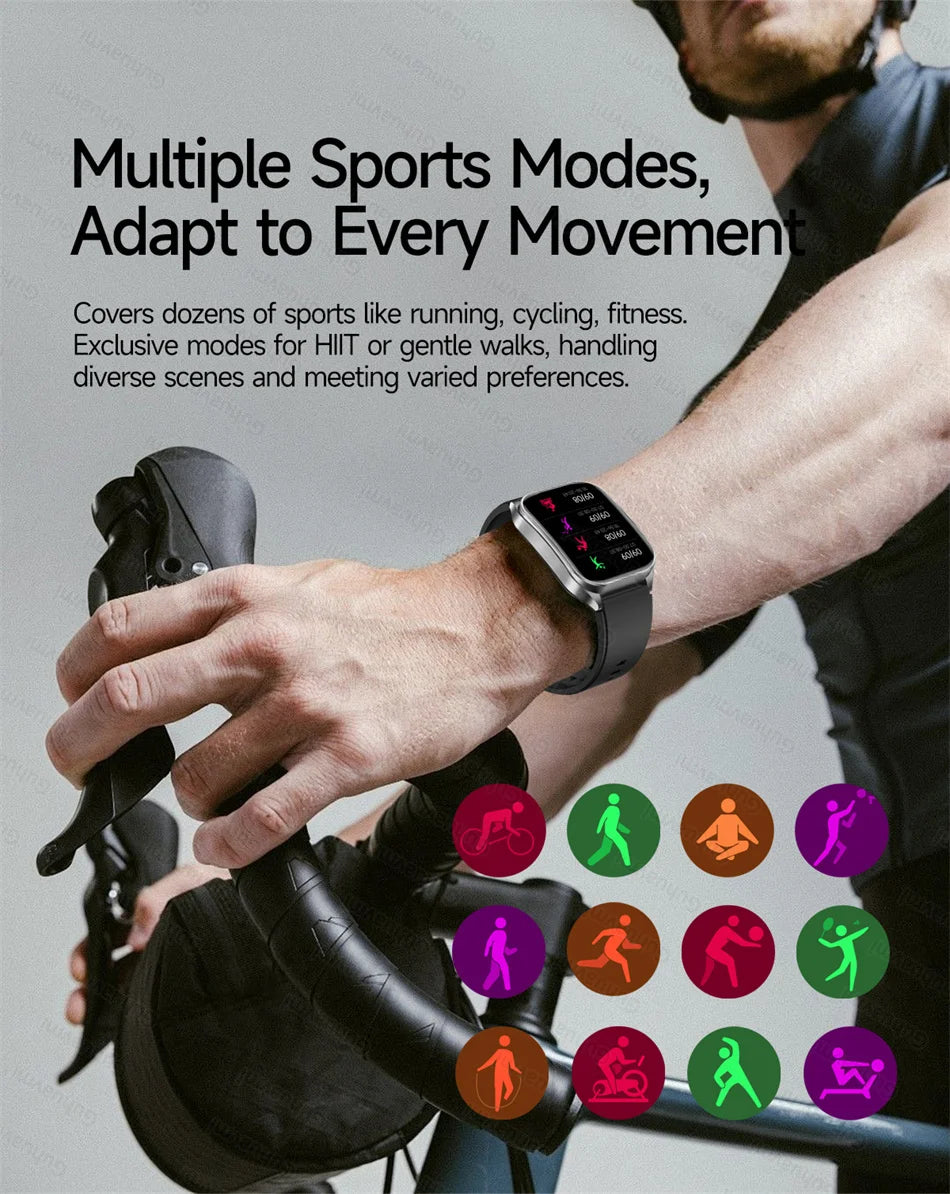 Smart Watch 650nm Dual probe laser health conditioning Blood oxygen Pressure Uric Acid Blood lipid ECG Smartwatch for Man Women