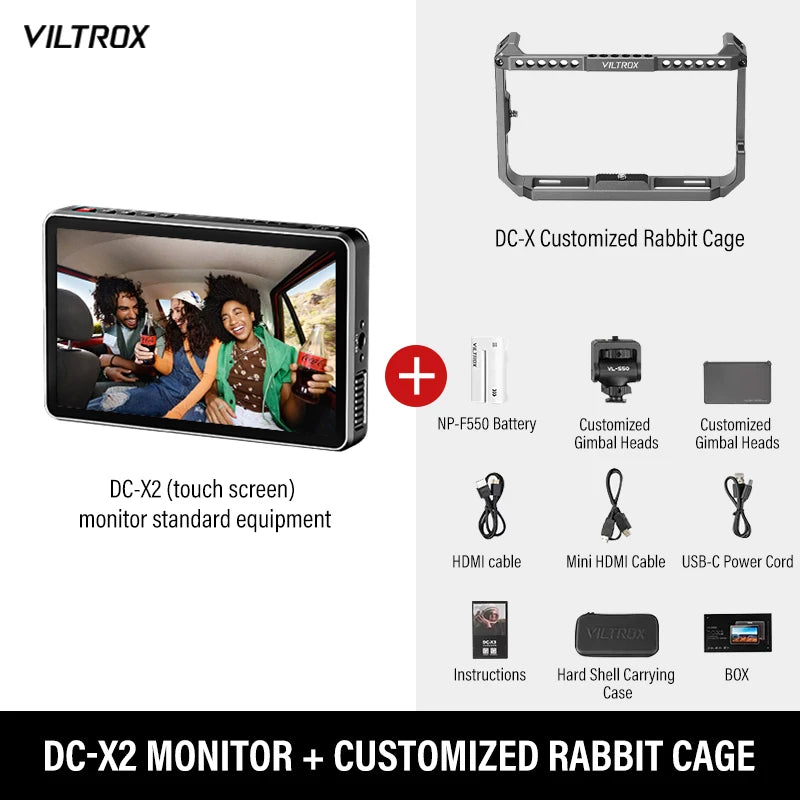 Viltrox DC-X3 DC-X2 4K Monitor Touch Screen Touch Screen Profissional 1080P Photographic HD FHD Portable Camera Monitor