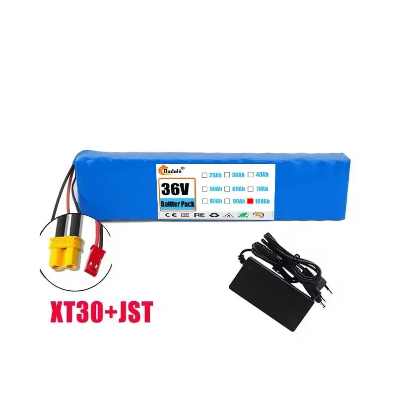 10S3P Electric Scooter Battery 36V 100Ah 18650 Lithium-ion Battery 350W 500W,+42V Charger