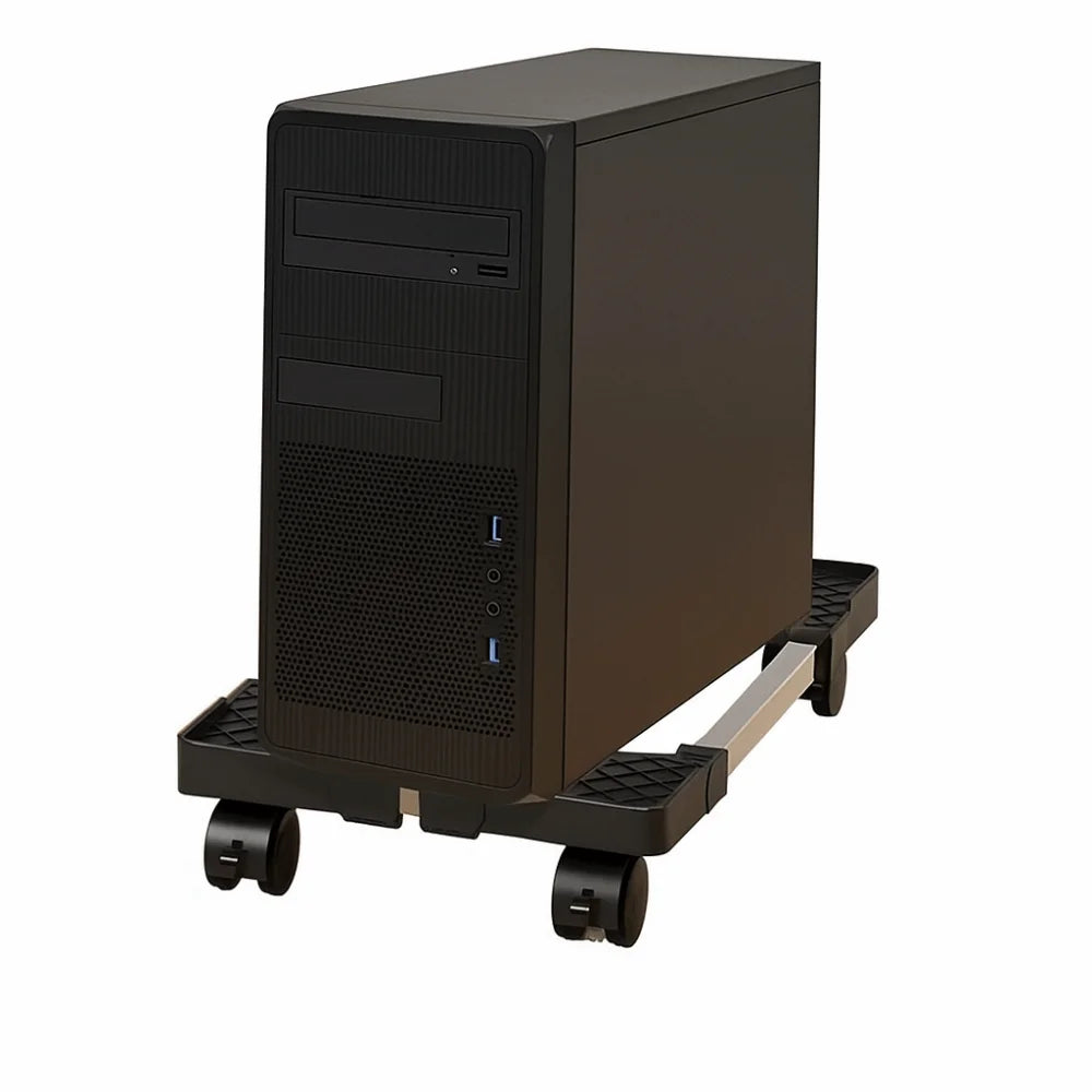 Desktop Stand Adjustable Mobile CPU Stand Scalable Stable CPU Stand with Universal Wheels Computer Mainframe Rack Office
