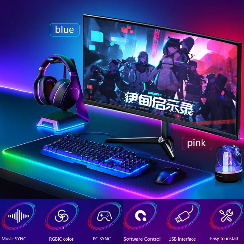 USB Smart Gaming LED Strip Lights Computer Monitor Screen Sync Light Strip RGBIC LED Backlight For Gaming Room Atmosphere Decor
