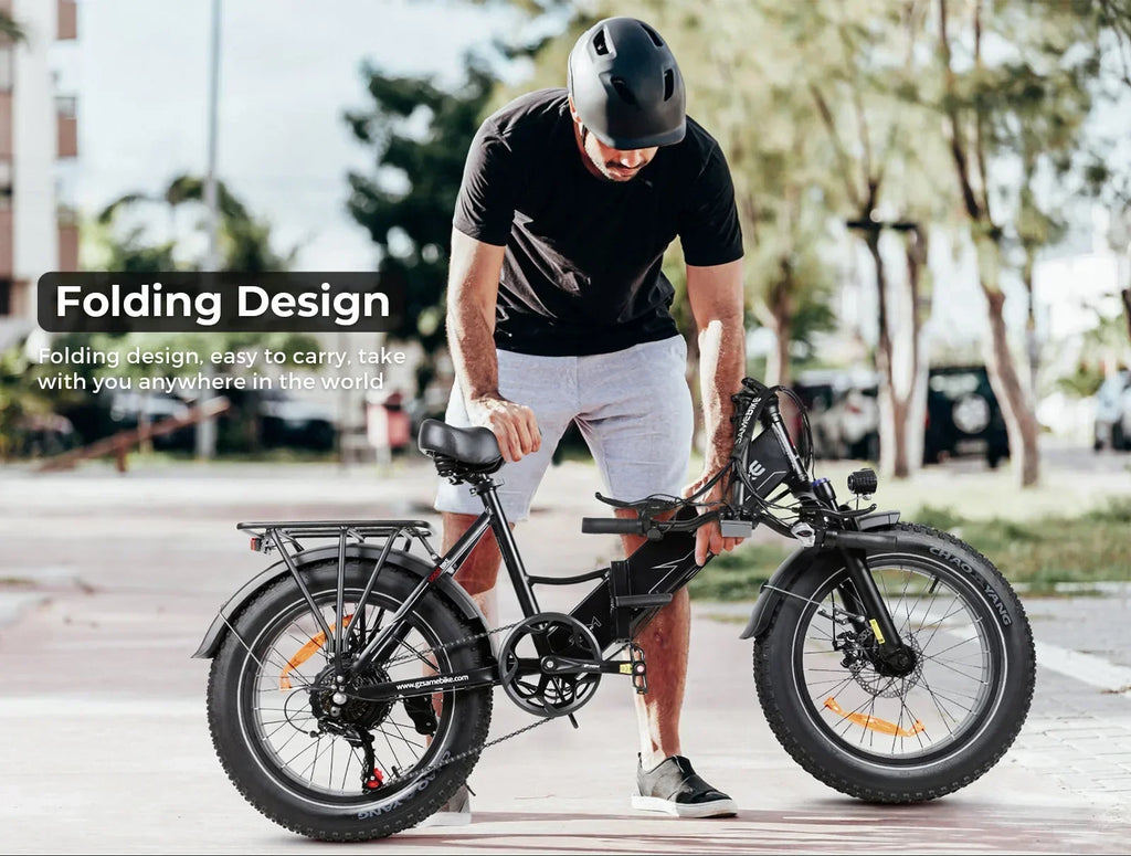 20*4.0 inch fat tire folding electric bicycle, 750W motor urban mountain E-Bike, 48V13AH battery adult electric scooter
