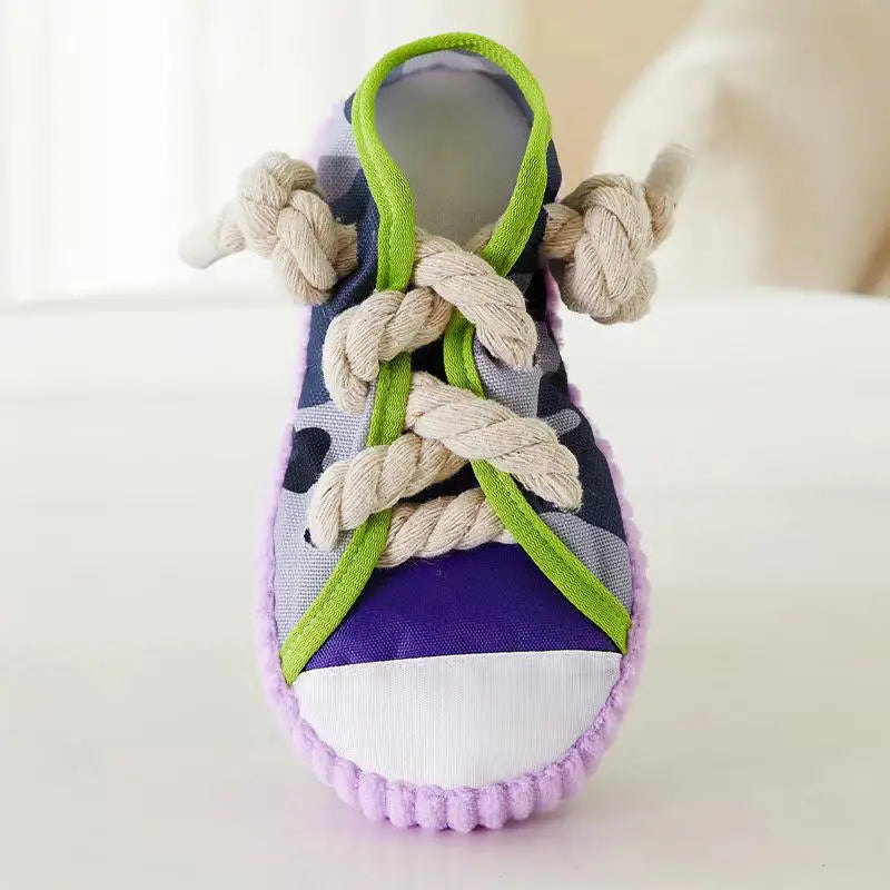 Dog Toys Shoes Pet Cotton Rope Slippers Sound Making Toys Teeth Cleaning Built-in BB Airbag Round Ball Bell Various