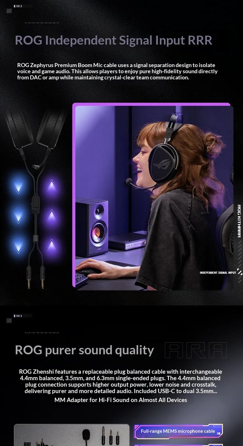 Asus ROG Kithara HIFIMAN Limited Edition Headphones Open Back Over Ear Planar Magnetic Wired Headphones 100mm Diaphragm Unit