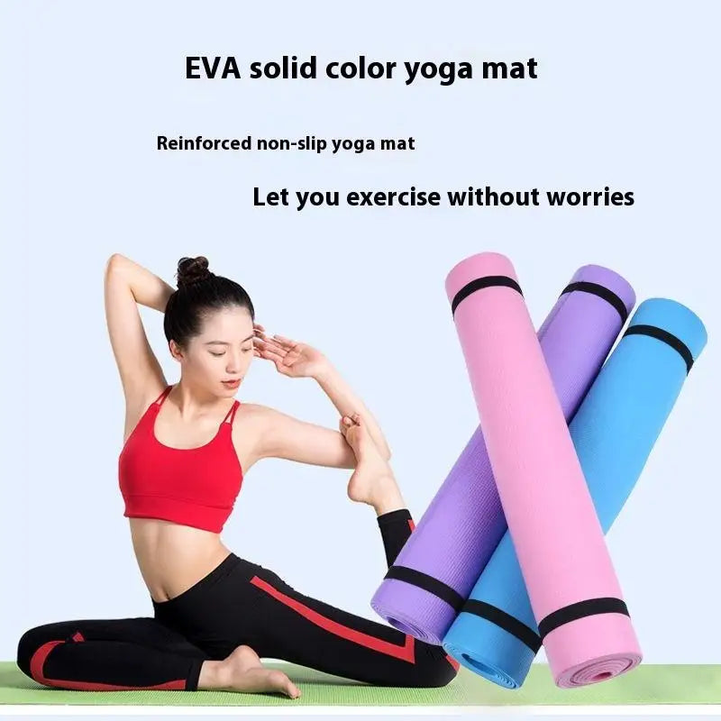 1PC Thick Yoga Mat for Gymnastics, 3MM EVA Comfort Foam, Anti-skid Sports and Fitness Pilates Mat