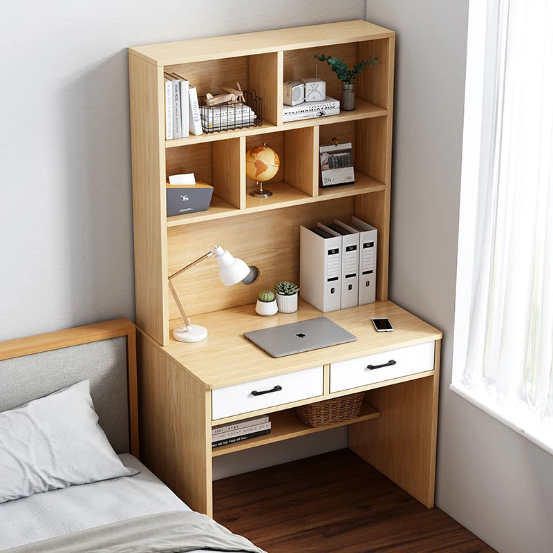Desktop Computer Desk Desk Bookshelf Integrated Simple Office With Bookcase Combination Bedroom Student Writing Desk