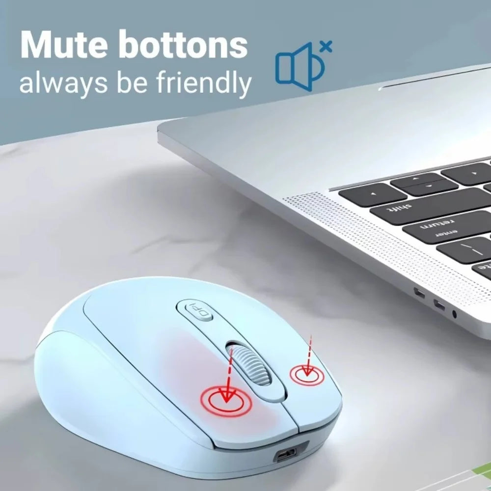 Wireless Mouse 2.4G Bluetooth-Compatible Wireless Computer Mouse USB Silent Game Mice For PC Laptop Macbook Tablet Female Office
