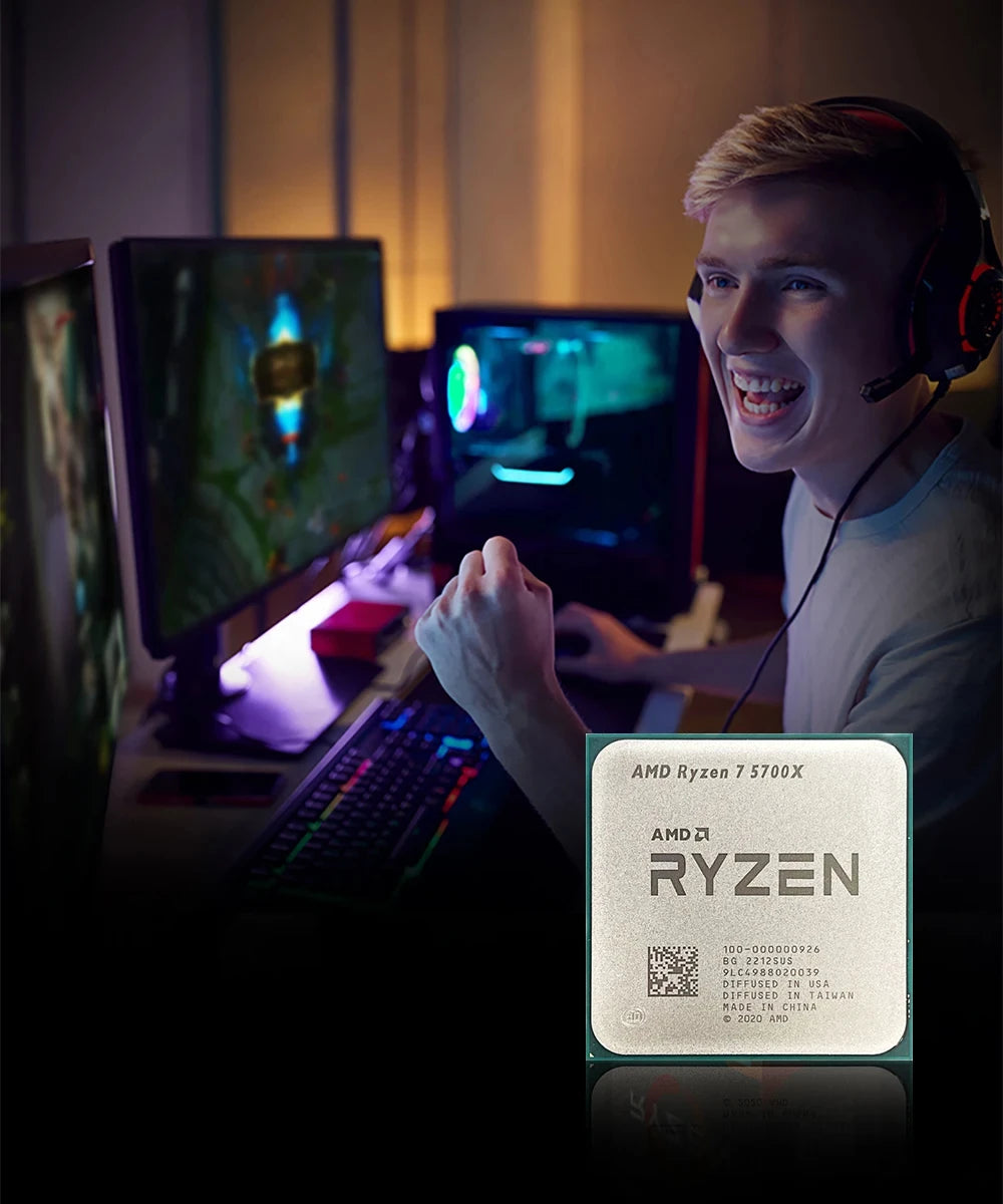 AMD Ryzen 7 5700X 8-Core 16-Thread 7NM 3.4GHz L3=32M Processor 65W Socket AM4 NEW R7 5700X Gaming CPU Processor DDR4 but without