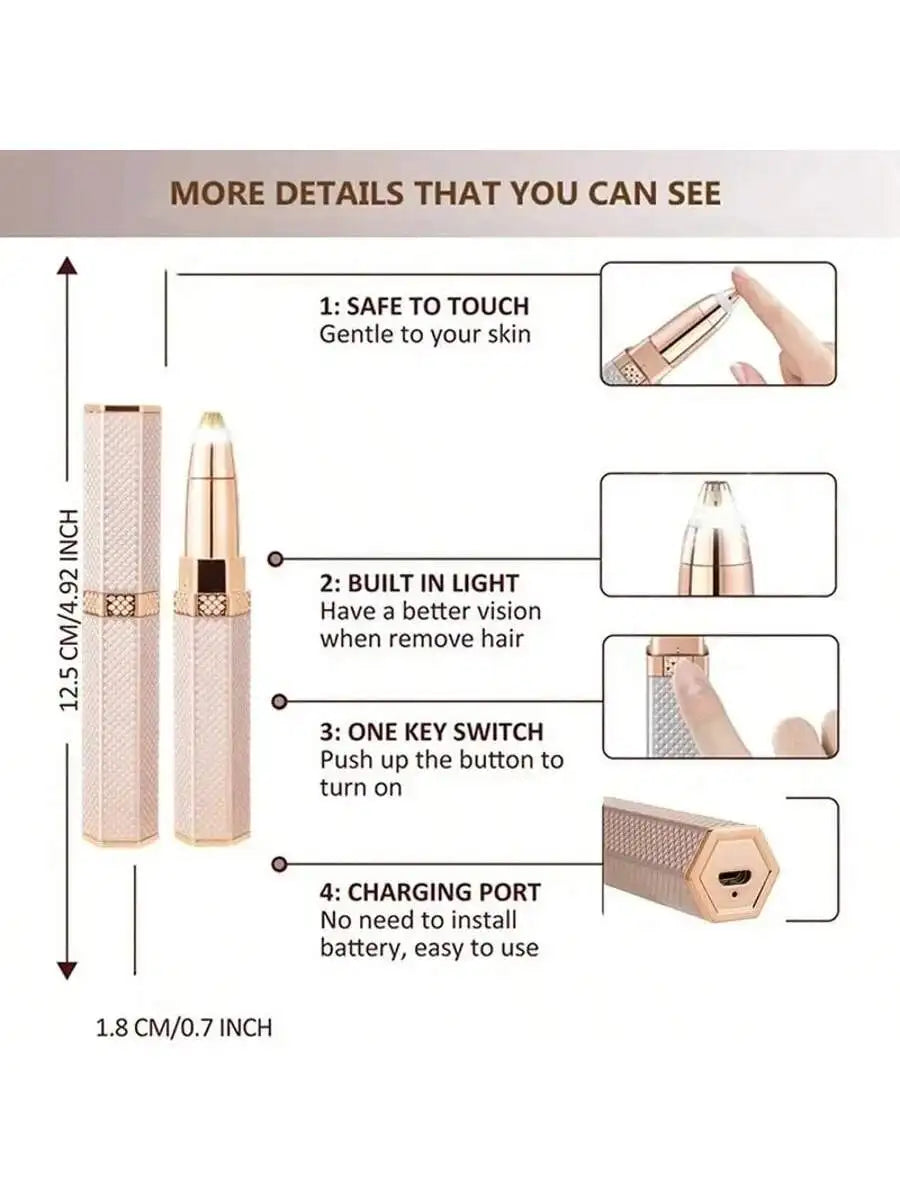 Electric Hair Removel Shaver For Women Eyebrow Trimmer Epilator Electric Painless Hair Remover Machine Body Facial Battery capac