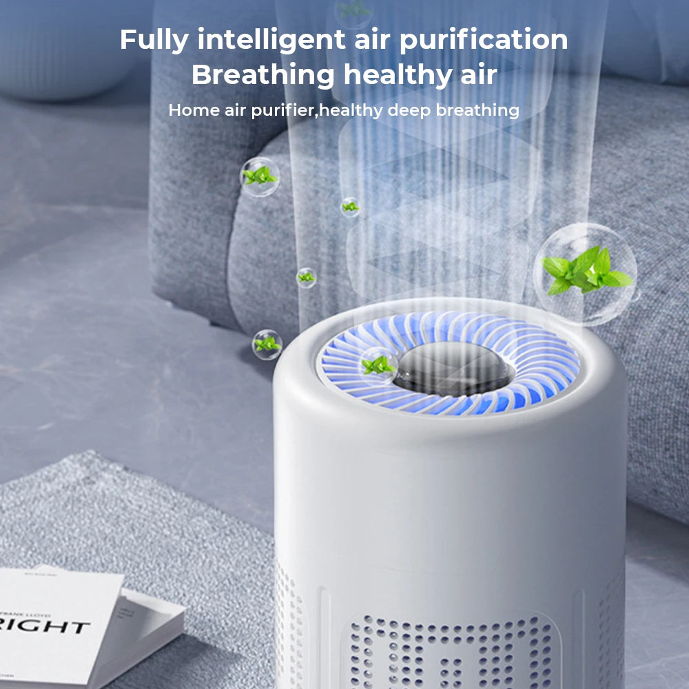 Mini Desktop Air Purifier HEPA Filter With Negative Ion Technology Eliminates Formaldehyde Odors Smoke And Dust Particles