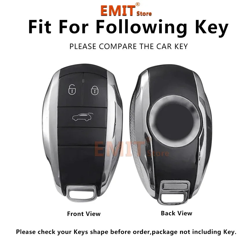 Handmade Leather Key Fob for Bentley Bentayga Continental Flying Spur Mulsanne PHEV Continental GT Cover Case Car Accessories