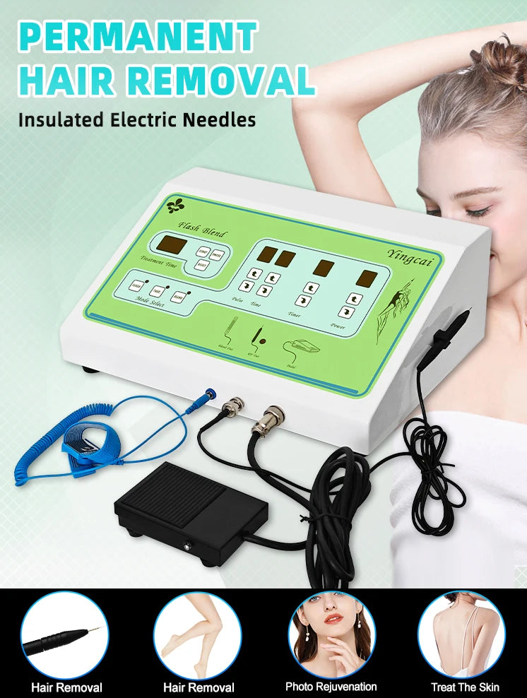 2025 Portable Electrolysis Epilators Removal Device Painless Electrolysis Machine Electric Needle Hair Removal for Men