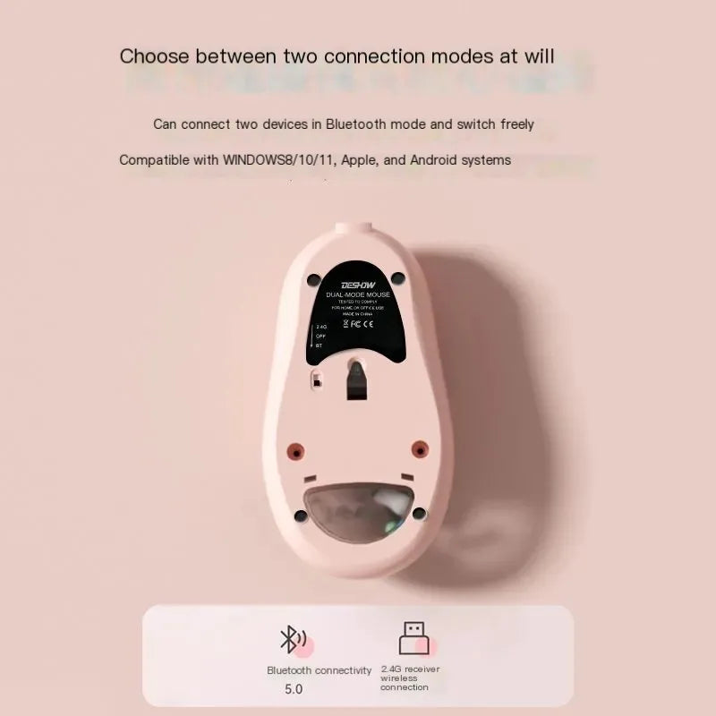 Wireless Dual-mode Mouse Wired Mause Creative Design Floating Doll Rechargeable Mute Button Beautiful Mice Office Use Ergonomics
