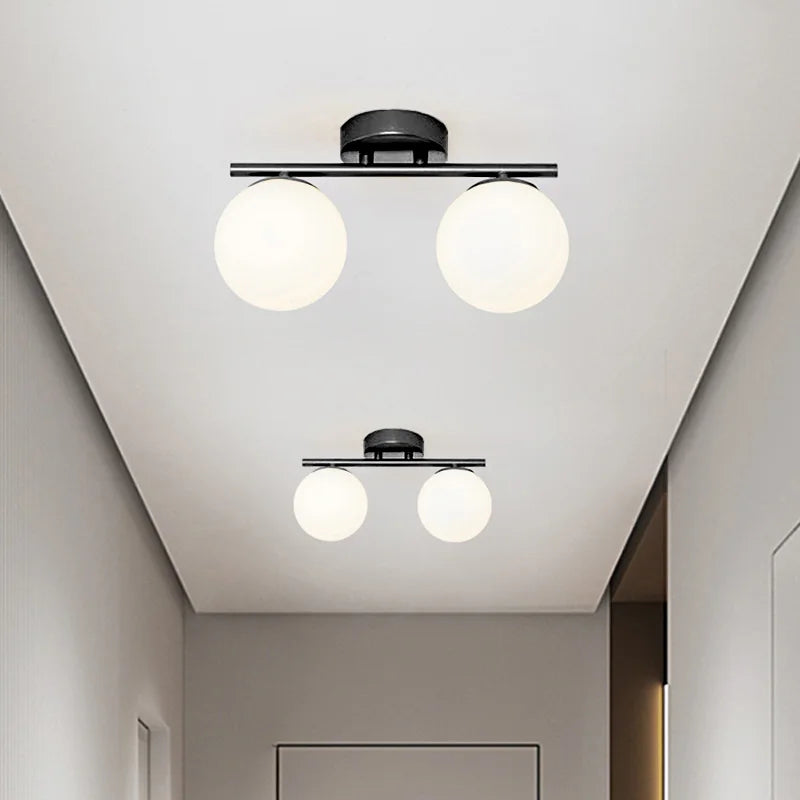 LED G9/E27 Wall Lamp Milky White Glass Ceiling Light Gold and Black Corridor and Passageway Light Minimalist Modern LED Lighting
