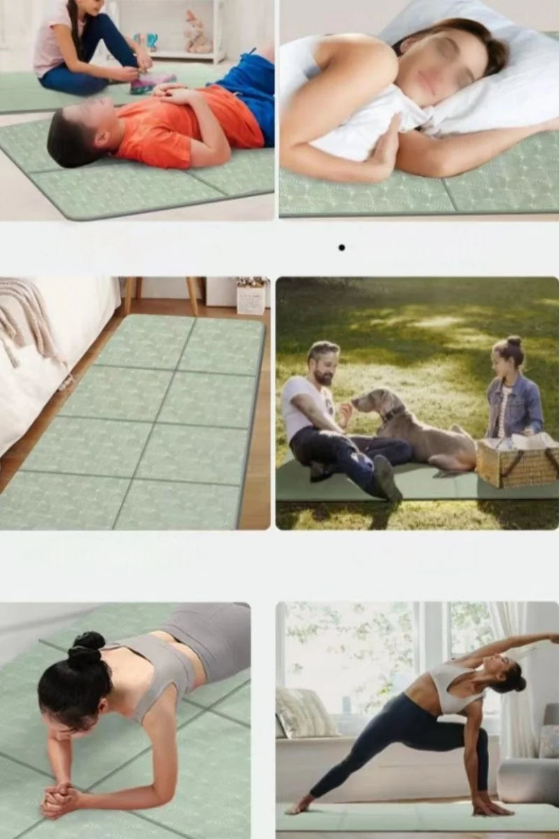 Foldable Yoga Mat Portable Thickened Fitness Mat For Pilates And Floor Exercises Double-sided Non-slip Nap Mat