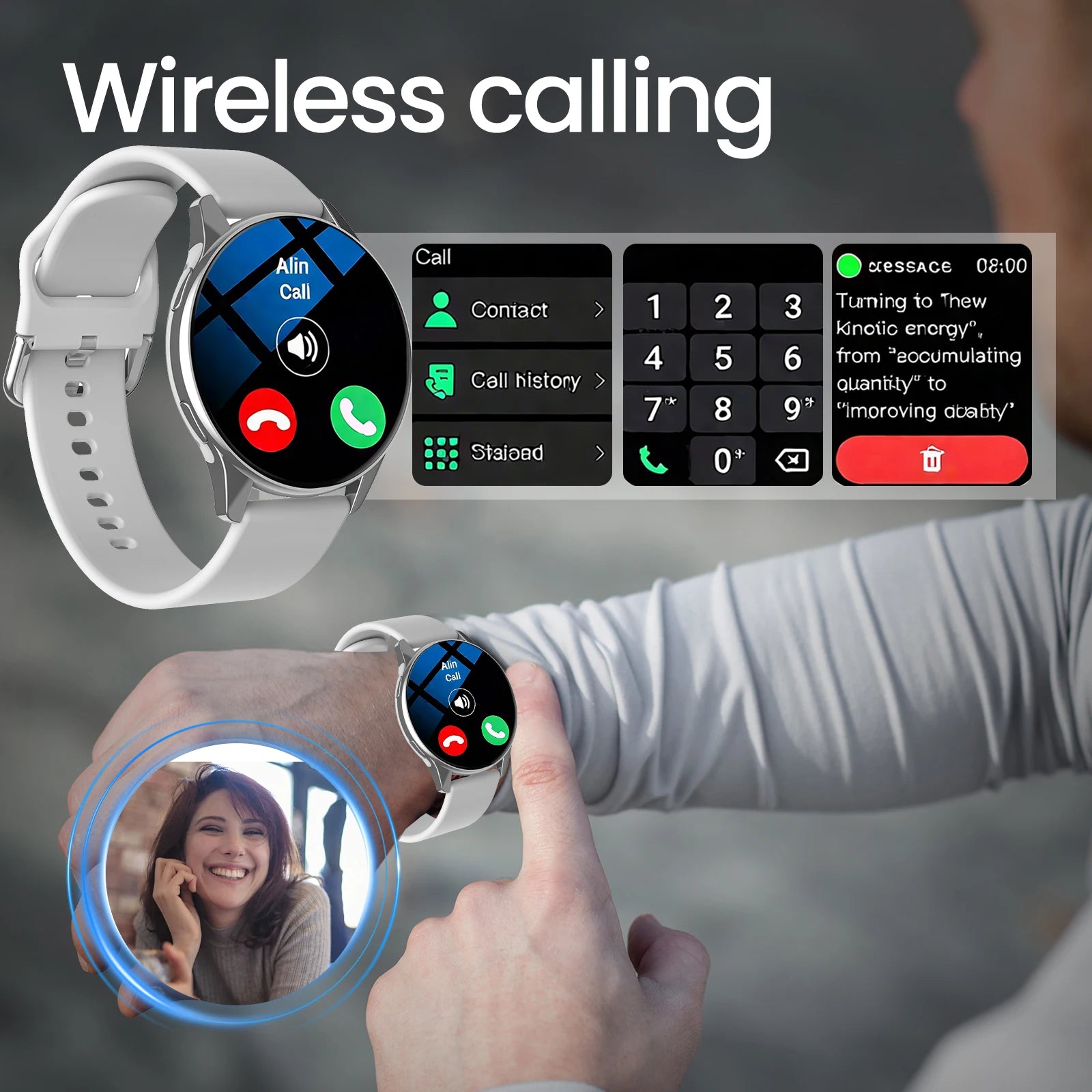2025 New Smart Watch Wireless Calling Multiple Sports Modes Music Player Health Tracking DIY Watch Faces Android iOS