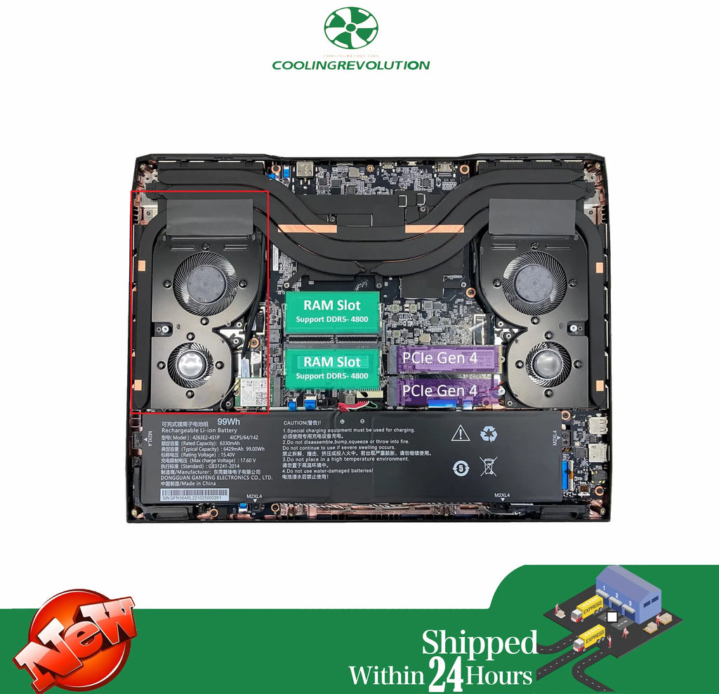 Laptop CPU Cooling Fan for Gigabyte Aorus 16 BKF PLB08008S12HH PLB06006S05HH