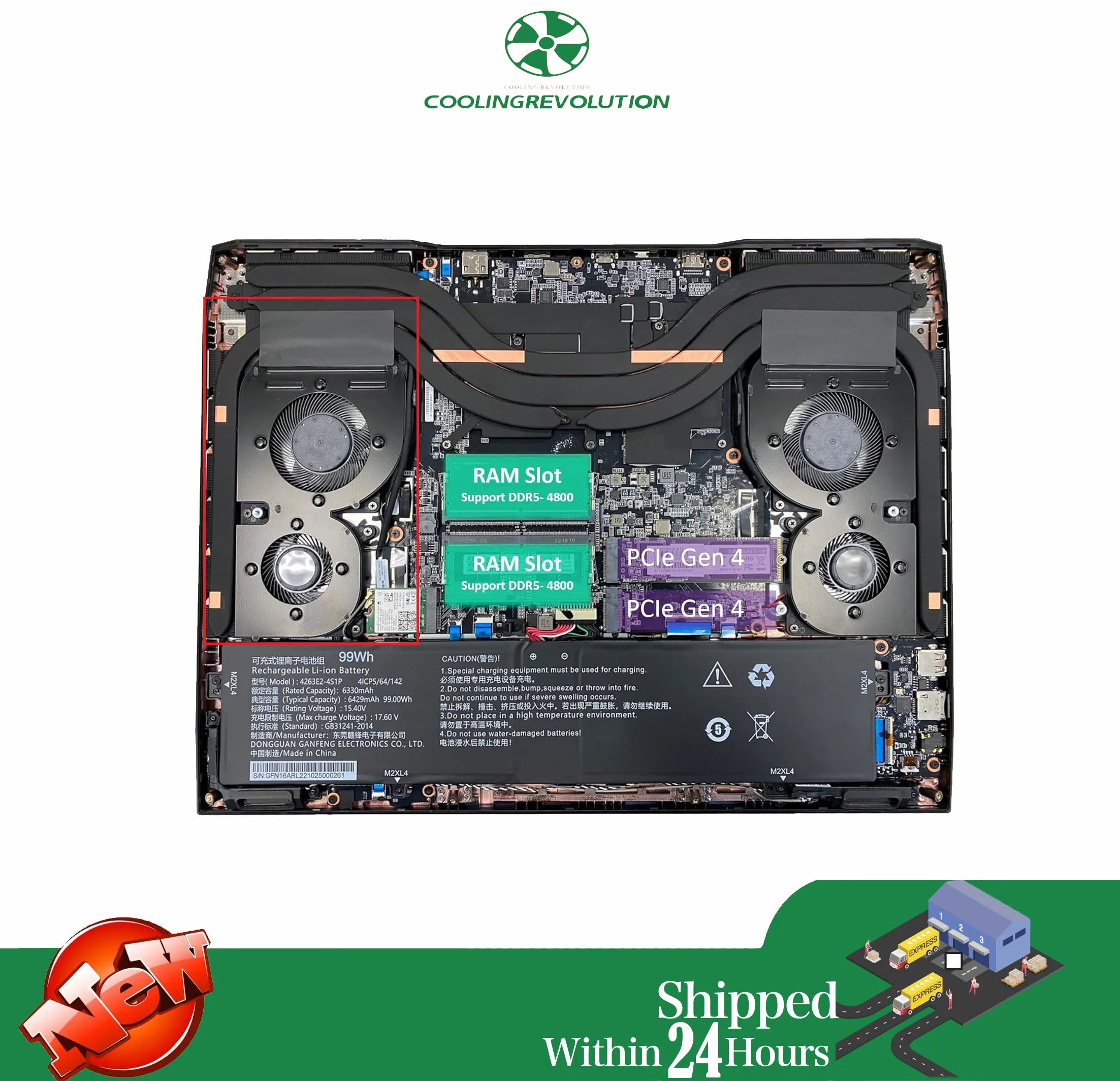 Laptop CPU Cooling Fan for Gigabyte Aorus 16 BKF PLB08008S12HH PLB06006S05HH