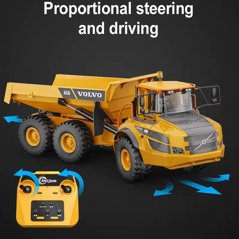 Double E E591 1:20 A40G RC Car Engineering Vehicle Kids Remote Controlled Articulated Dump Truck Toys for Boys Christmas Gifts