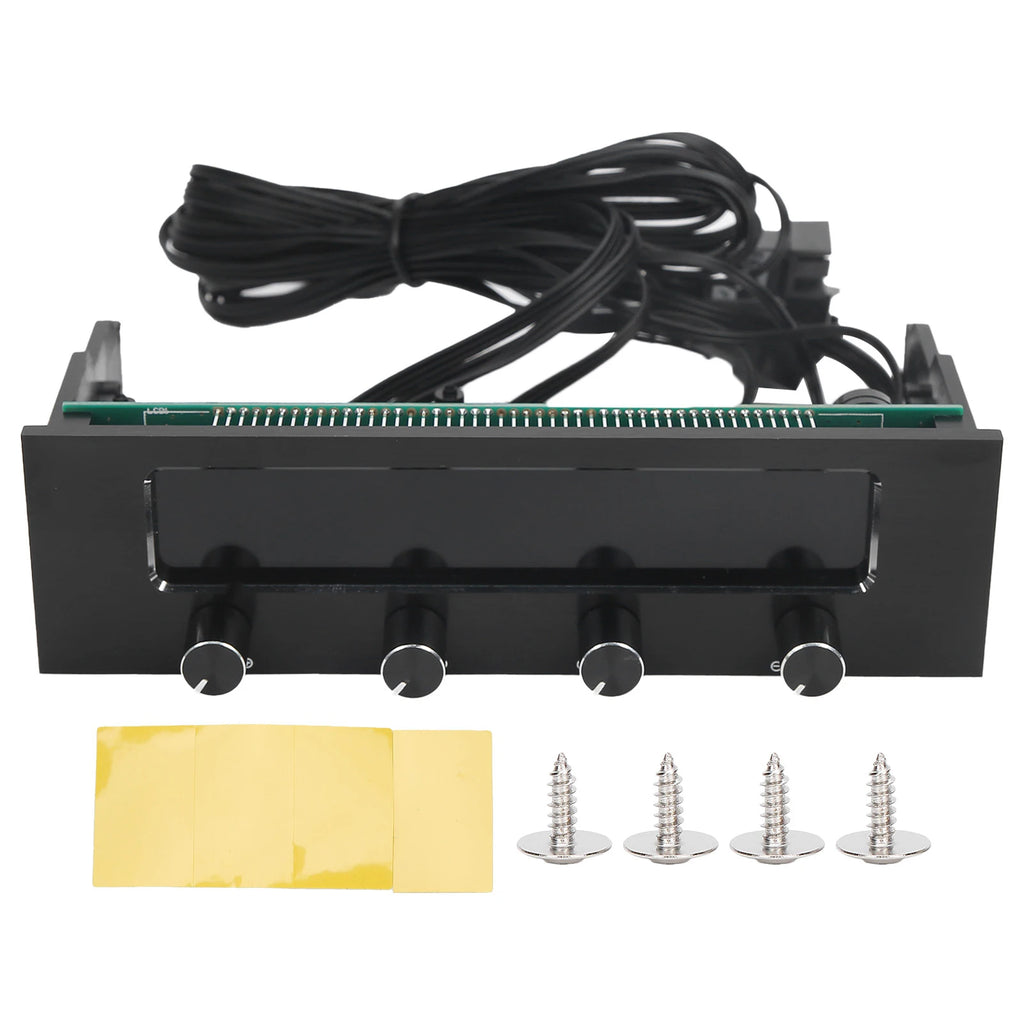 CPU Fan Controller Fan Controller STW‑6041 Fan Controller for Computer CPU Multifunctional 4-Channel Front Panel LCD Display