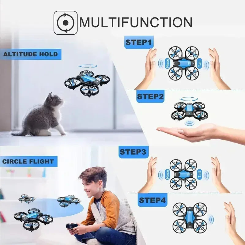 4DRC V8 New Mini Quadcopter Drone - 4K HD Wide Angle Camera, WiFi FPV Remote Control, Height Hold, 4-Axis RC Aircraft Kids' Toy