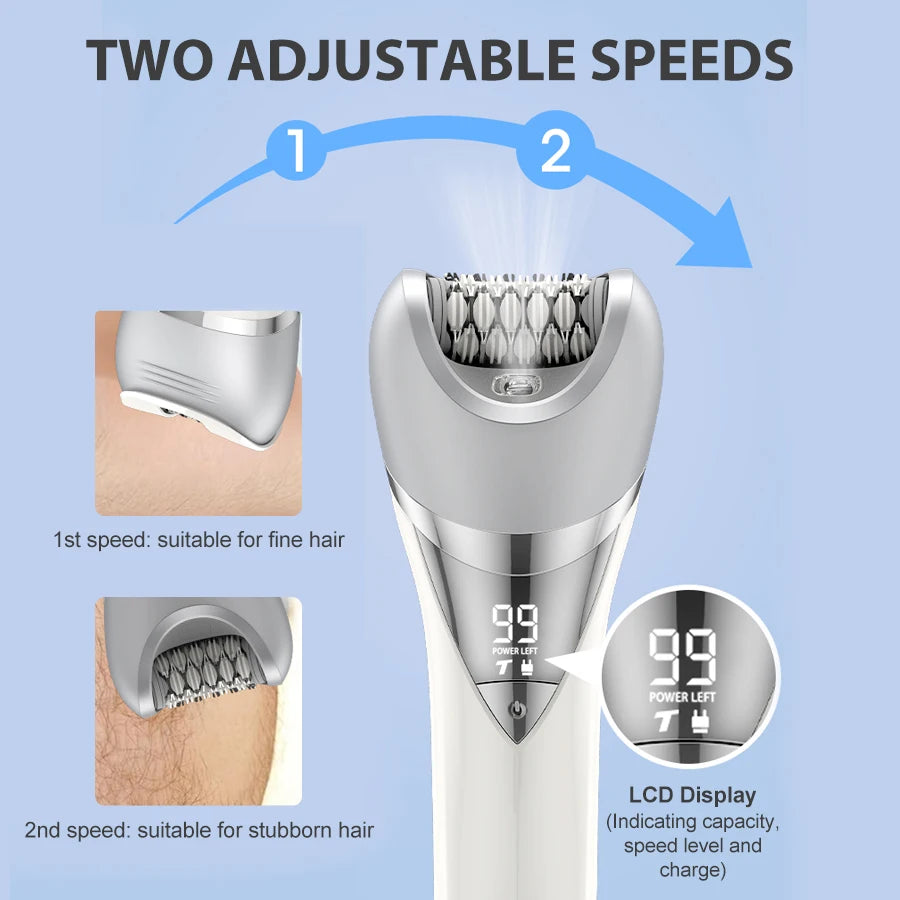 7in1 Electric Hair Removal for Women Bikini Trimmer Razor Massager Foot Callus Remover Waterproof Body Epilator Facial Razor