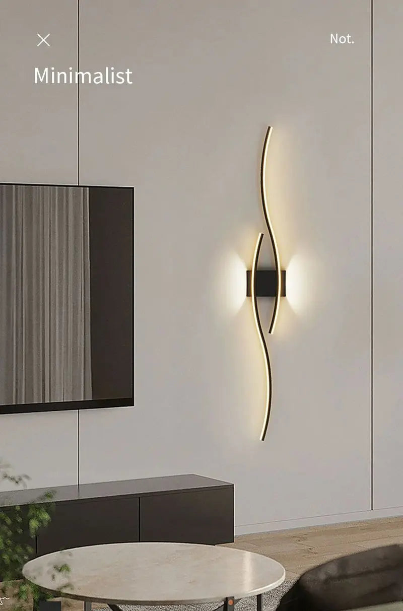 Long Strip LED Wall Lamps for Bedroom Living Room Indoor LED Wall Lights Wall Sconce for Corridor Aisle AC85-265V Interior Lamp