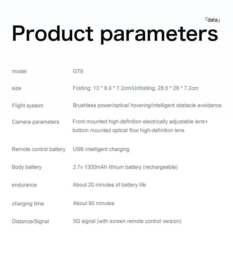 Original GT8 drone 8K HD dual camera aerial photography obstacle avoidance with large screen brushless four-axis aircraft dron
