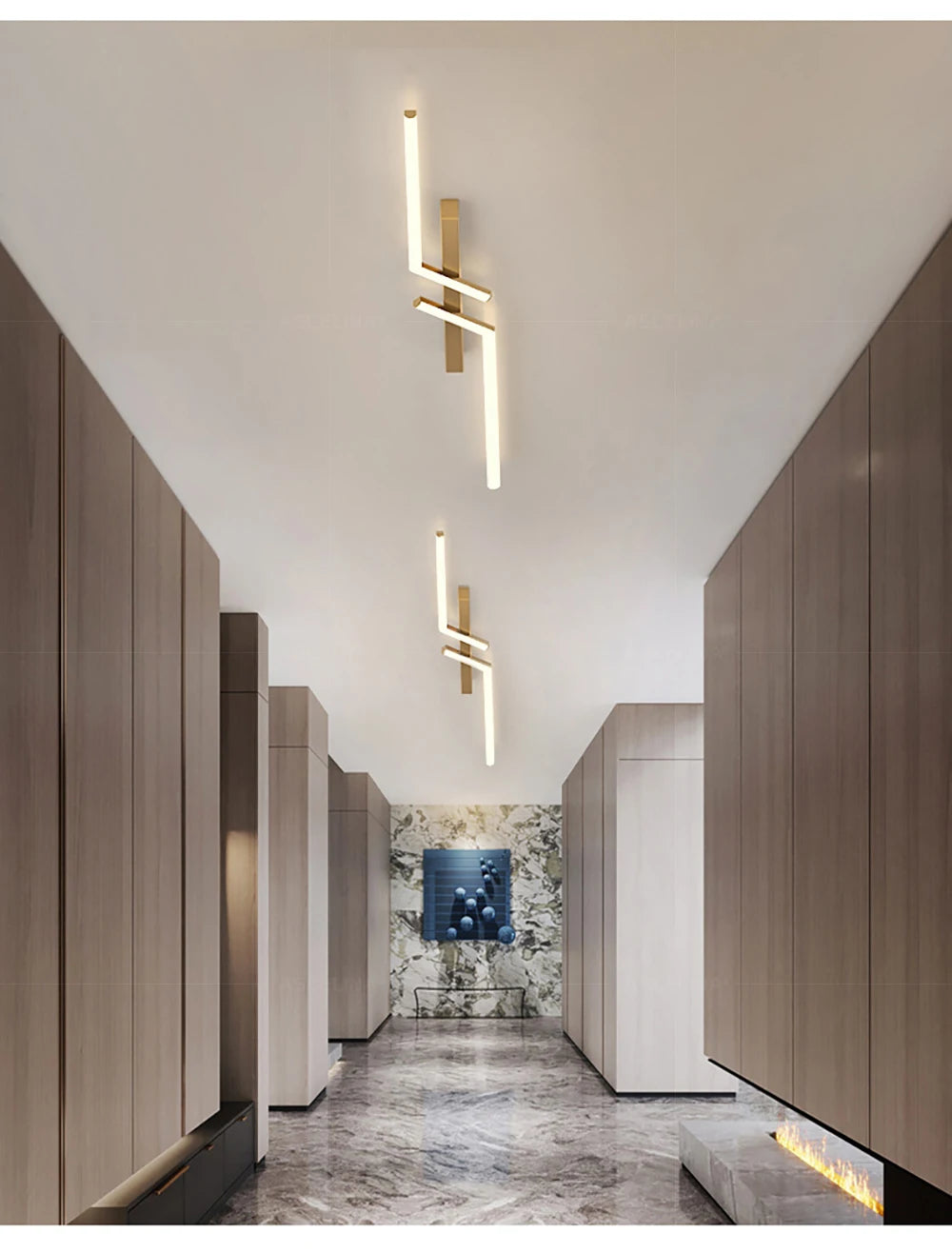 Modern LED Line Ceiling Lamp modern Living Room Dining Room Master Bedroom Study Fixture Gold Black Ceiling Lights Illumination