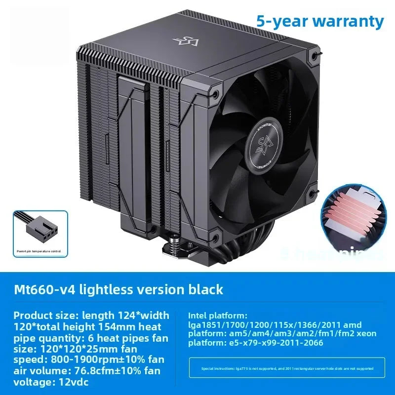 Universal CPU Air Cooler, 8 Heat Pipes Dual Tower Heatsink with Digital Display, Compatible with LGA1700/1851/AM5 Sockets