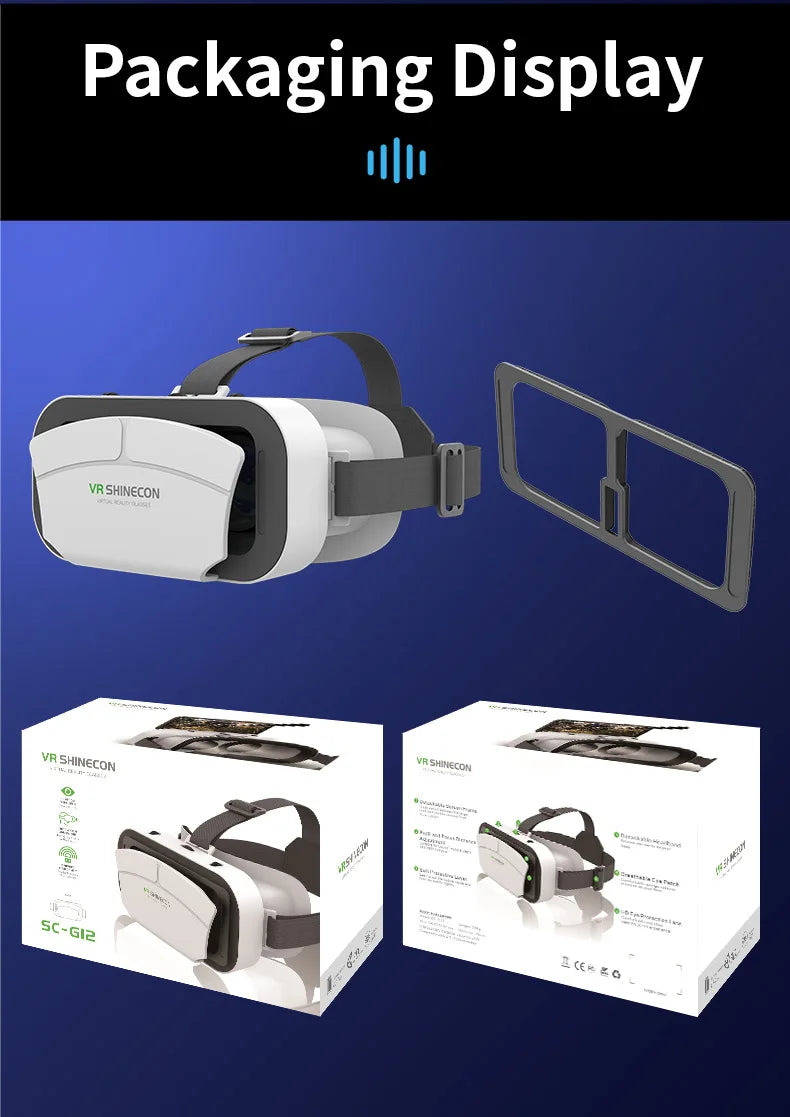 Virtual Reality VR Glasses Headset Viar Devices 3D Helmet Lenses Smart Goggles For Phone Smartphones Cell Viewer Mobile Game Set