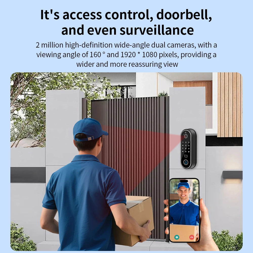1080P Tuya Smart Doorbell Wifi Video Intercom with Motion Detection Unlock by Remote Control RFID Card NFC APP Access Control
