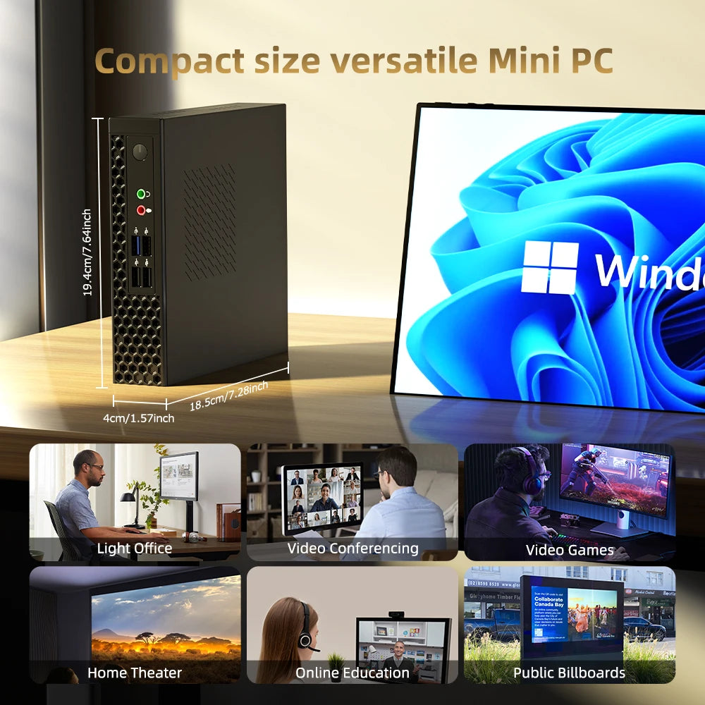ZXIPC Mini PC AMD Ryzen 7 5700U R3 4300U Windows 11 32GB 1TB eMMC Wifi BT4.2 Mini Gamer Computer Pocket Office mini pc