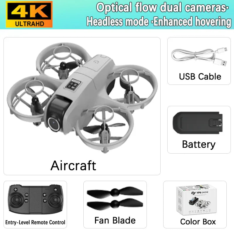 2026New Dual Camera Drone YP6 Aerial Photography Aircraft 5GWIFI Brushless Motor Remote Control Optical Flow Hover Aircraft Gift