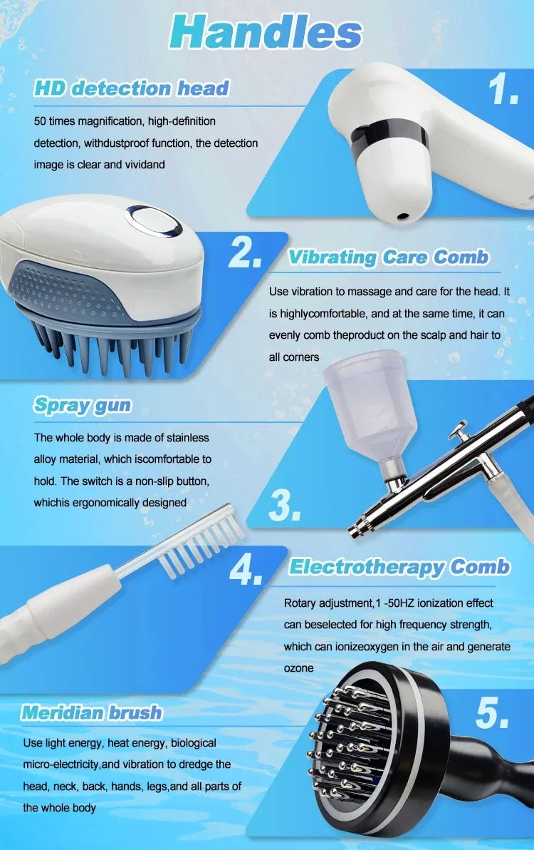 Silicone Scalp Massager Electric Brush for Hair Growth Red Light Therapy Hair and Scalp Analysis Machine
