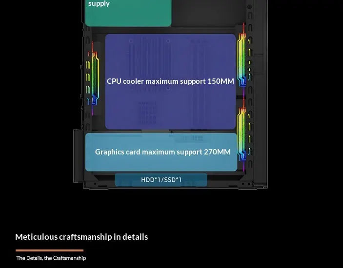 WJCOOLMAN Craftsman Series Home-type Desktop computer with small chassis Supports M-ATX motherboard